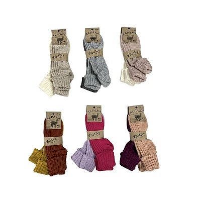 Alpaka Socken 'mit Umschlag' - im 2er Pack