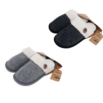 Ladies Hausschuhe kuschelig mit Filz Fell
