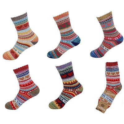 Damen Winter-Wollsocken 'Bunt' - im 3er Pack