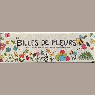 Tray 25er billes de fleurs, rempli / franc./42 pce