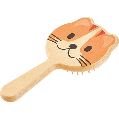 Kinder-Pneumatikbürste Buche / Farbdruck Katze