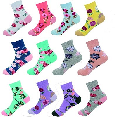 2er Pack Damen Socken ‹Blumendesign›