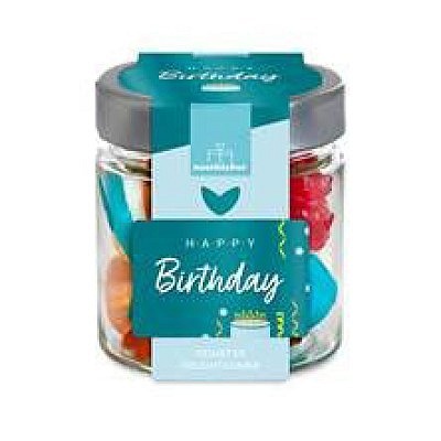 Fruchtgummi im Glas - Happy Birthday