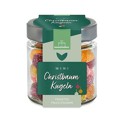 Fruchtgummi im Glas - Christbaumkugeln