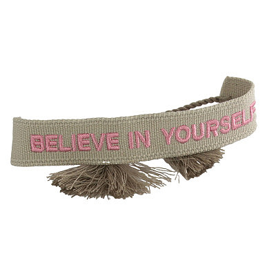 'Believe in yourself' Bracelet en tricot