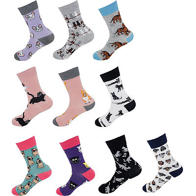 Damen Crazy Socks - Katze & Hund