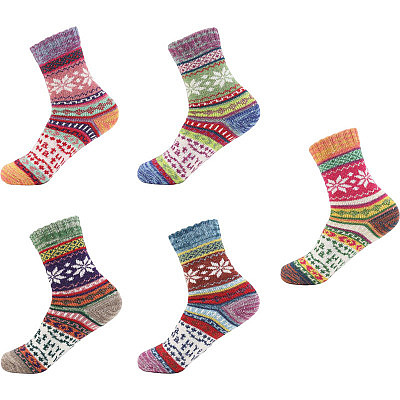 Damen Winter-Wollsocken "Stern" - im 3er Pack