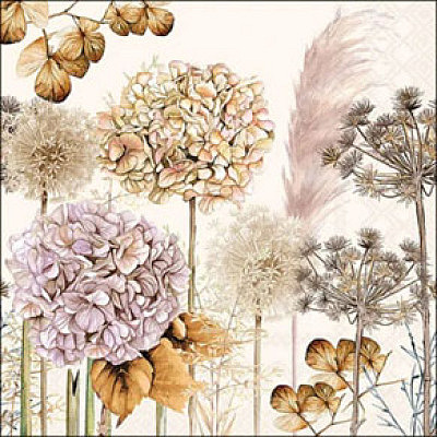 serviette de table "Fleurs séchées"