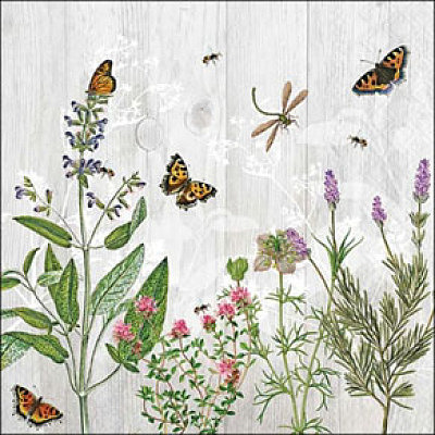 serviette de table "Jardin d'herbes aromatiques"